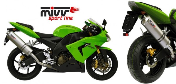 MIVV Oval Edelstahl Kawasaki ZX-10 R 04-05