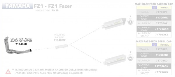 Arrow Racing Krümmer Yamaha FZ1 - FZ1 FAZER 06-16