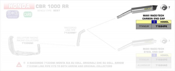 Arrow MaXi Race-Tech Approved titanium silencer with carby end cap Honda CBR 100