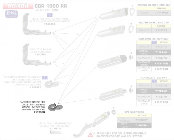 Arrow Zwischenrohr für Originalkrümmer Honda CBR 1000 RR 12-13