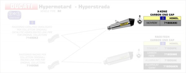 Arrow X-Kone silencer Ducati Hypermotard / Hyperstrada 16-18