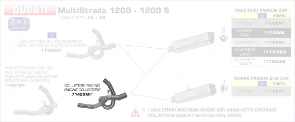 Arrow Racing Krümmer Ducati Multistrada 1200 / 1200S 10-14