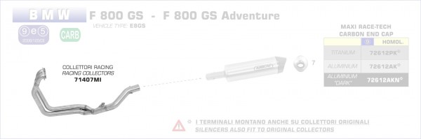 Arrow Racing Krümmer BMW F 800 GS / Adventure 08-16