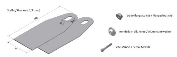 MIVV Haltesatz für 00.73.KU.002.SC1 - UNIVERSAL Schalldämpfer links