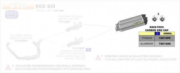 Arrow Endschalldämpferpaar Race-Tech aluminium (rechts+links)  KTM