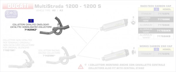 Arrow Krümmer mit Kat DUCATI MULTISTRADA 1200/S 10-17