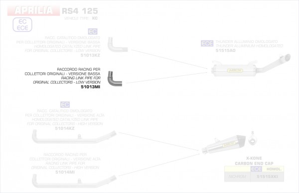 Arrow Verbindungsrohr für Originalkrümmer Aprilia RS4 125 17-19