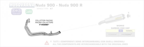 Arrow Racing Krümmer Husqvarna Nuda 900 / Nuda 900 R 12-13