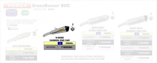 Arrow X-Kone silencer Honda CROSSRUNNER 800 17-19