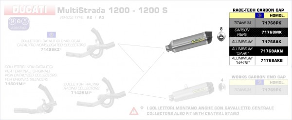 Arrow Endschalldämpfer Race-Tech Aluminium schwarz", homologiert " Duc